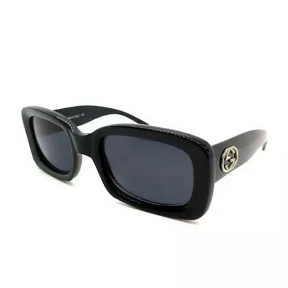 RARE ?AUTH GUCCI MOD VINTAGE 2407 S SUNGLASSES black rectangle Square Guccisima